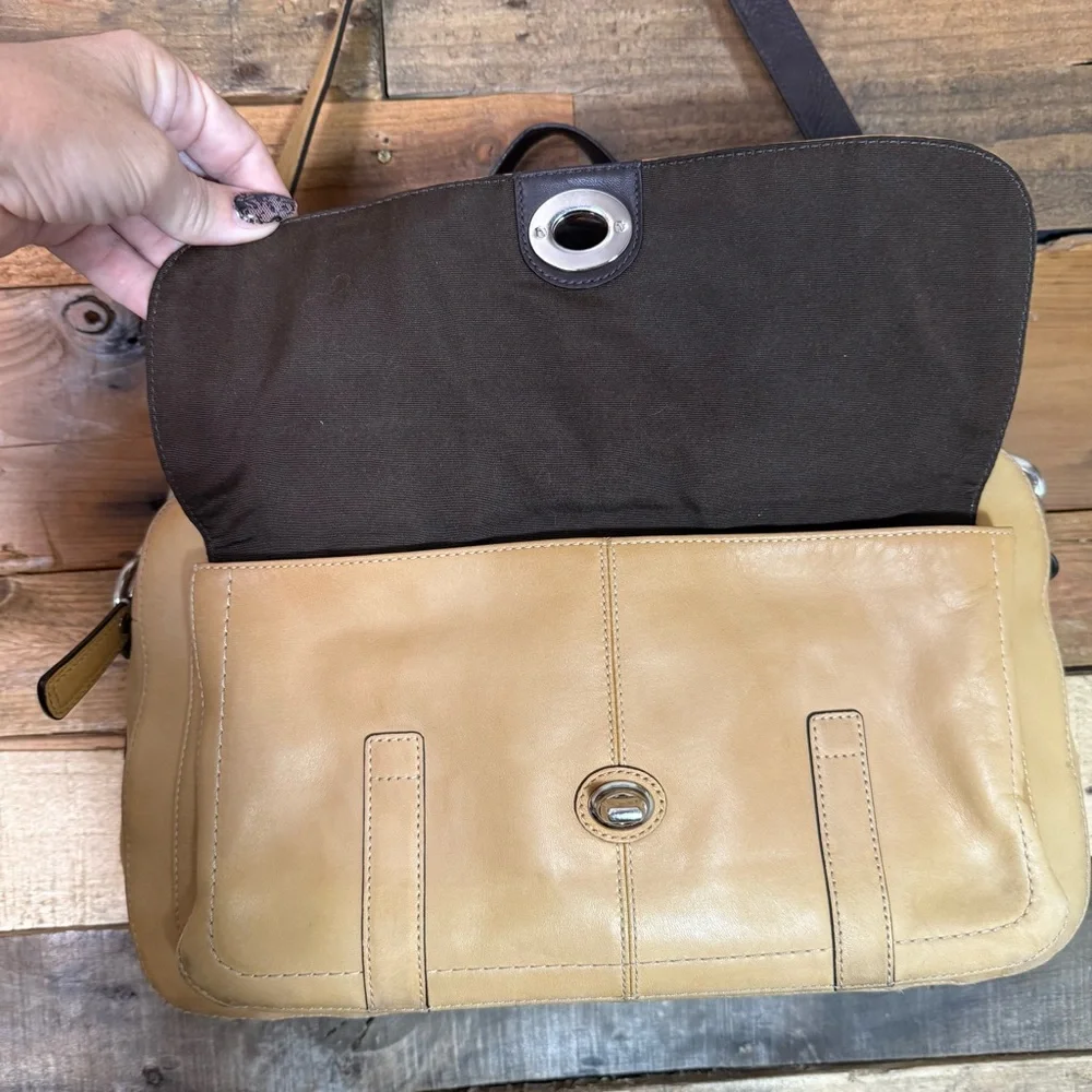 Coach Chelsea Tan Leather Purse Handbag F14017‎